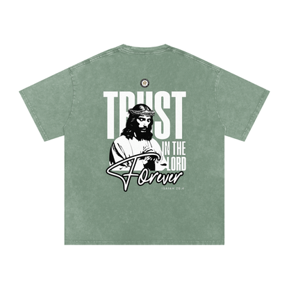 Prevayle "Trust In The Lord Forever" Unisex Acid Wash Oversize T-Shirt