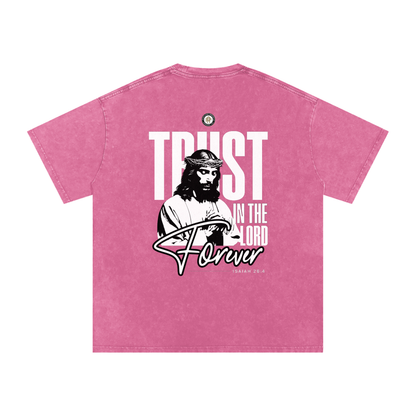 Prevayle "Trust In The Lord Forever" Unisex Acid Wash Oversize T-Shirt
