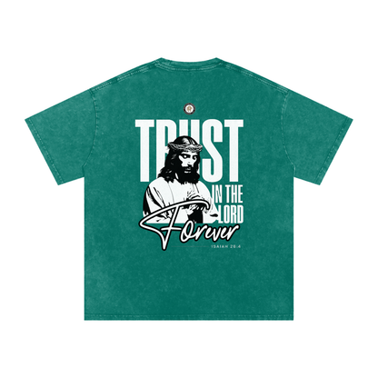 Prevayle "Trust In The Lord Forever" Unisex Acid Wash Oversize T-Shirt