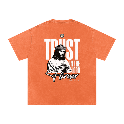 Prevayle "Trust In The Lord Forever" Unisex Acid Wash Oversize T-Shirt