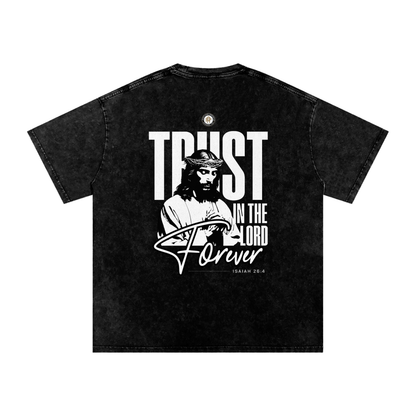 Prevayle "Trust In The Lord Forever" Unisex Acid Wash Oversize T-Shirt