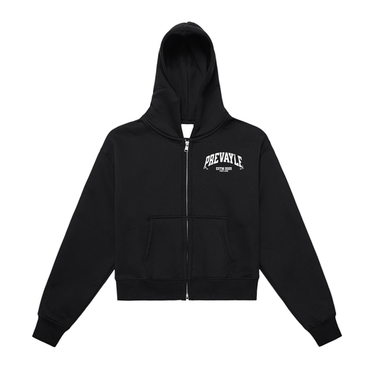 Prevayle Unisex Fleeced Zip-Up Cropped Hoodie