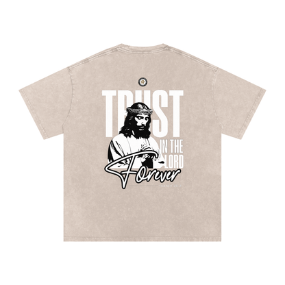Prevayle "Trust In The Lord Forever" Unisex Acid Wash Oversize T-Shirt