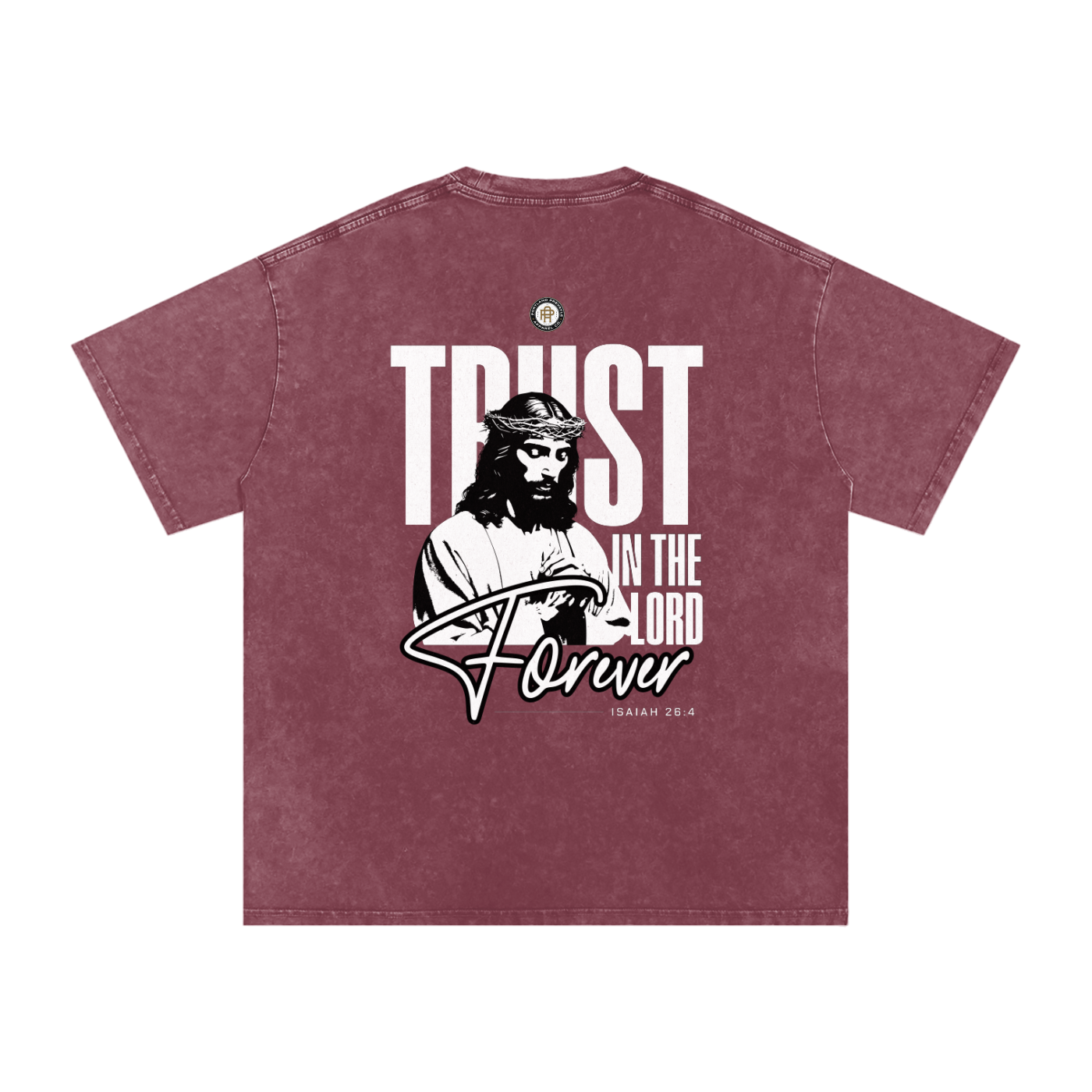 Prevayle "Trust In The Lord Forever" Unisex Acid Wash Oversize T-Shirt