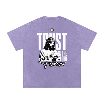 Prevayle "Trust In The Lord Forever" Unisex Acid Wash Oversize T-Shirt