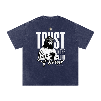 Prevayle "Trust In The Lord Forever" Unisex Acid Wash Oversize T-Shirt