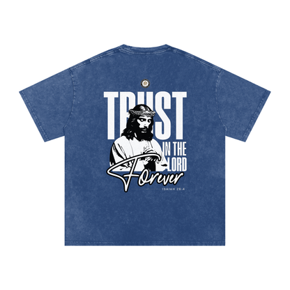Prevayle "Trust In The Lord Forever" Unisex Acid Wash Oversize T-Shirt